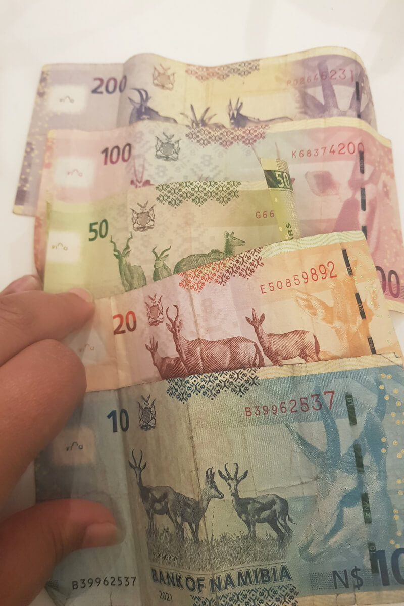 Die verschiedenen Namib Dollar Scheine