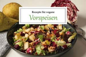 Rezepte für vegane Vorspeisen, Titelbild mit Schriftzug
