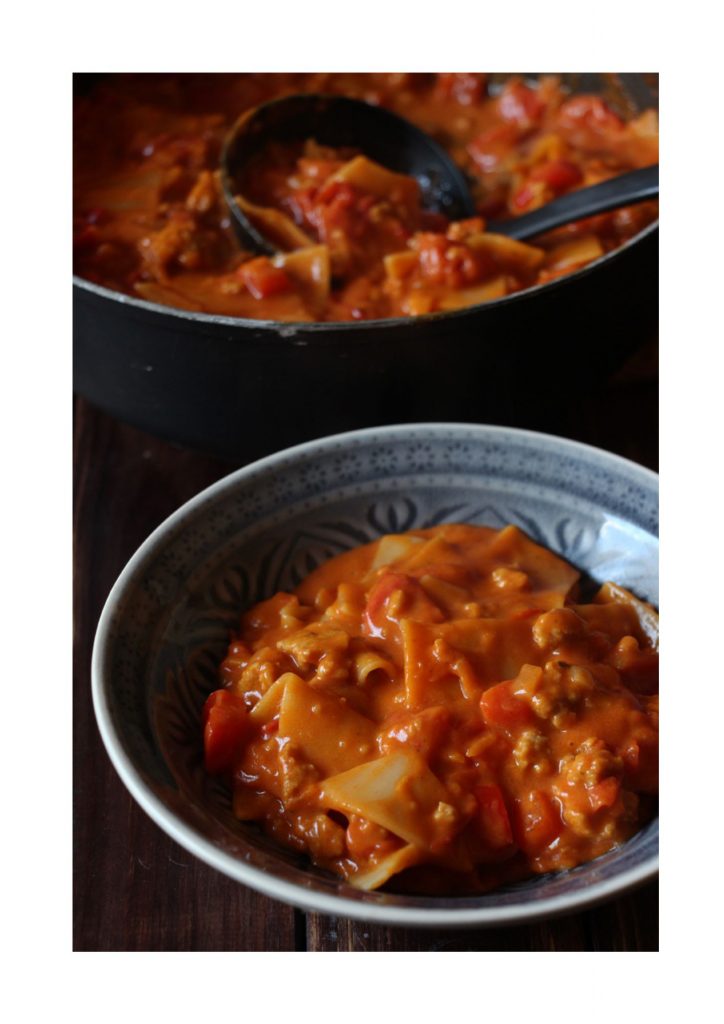 Fotobeispiel vegane Lasagnesuppe