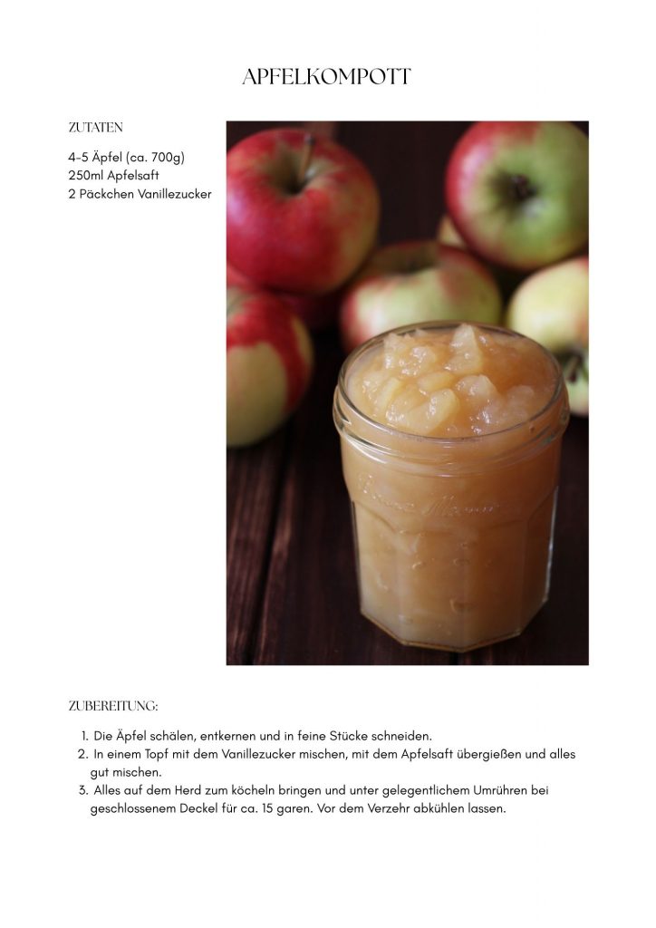 Einfach vegane Alltagsküche, Rezeptbeispiel Apfelkompott