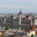 Panoramablick auf das Parlament in Budapest