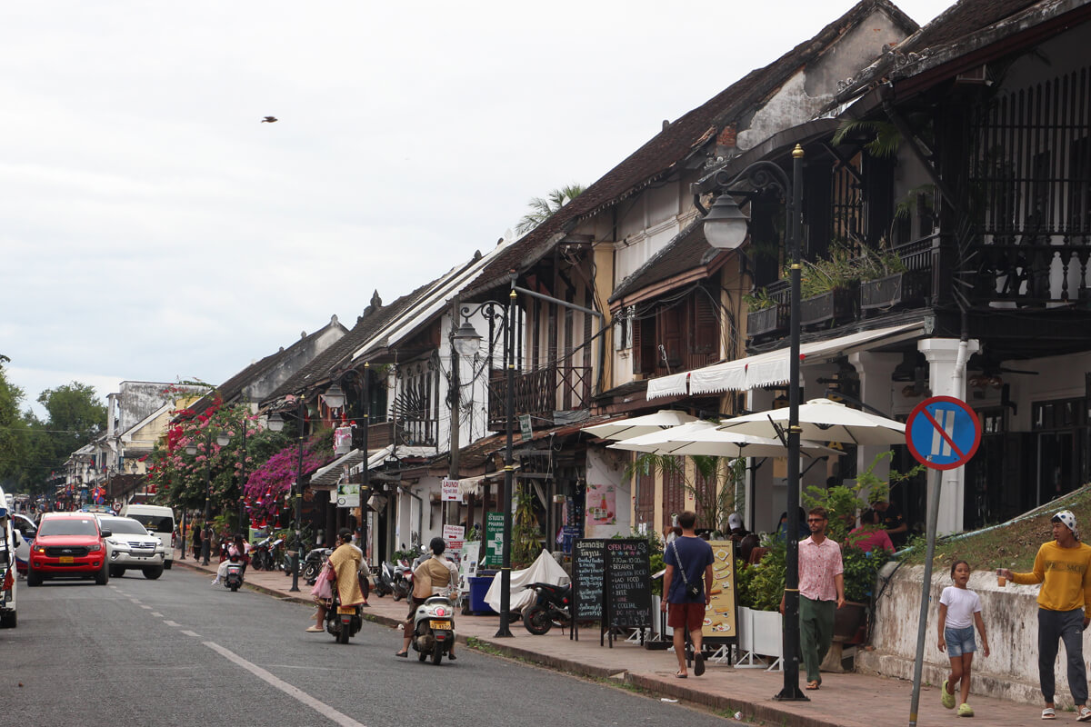 Alte Kolonialhäuser in der Altstadt von Luang Prabang