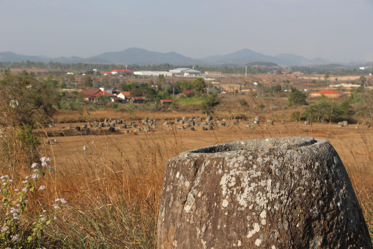 Steinkrug aus dem Weltkulturerbe in Phonsavan