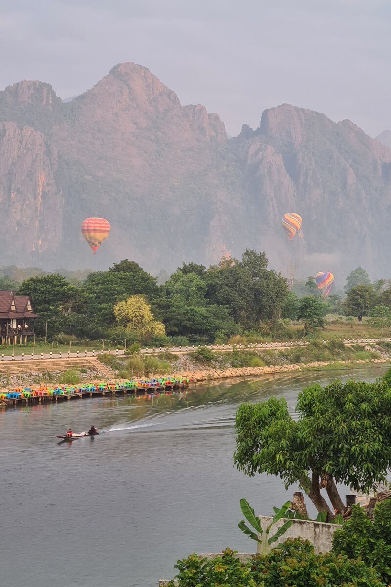Vang Vieng Panorama am Morgen