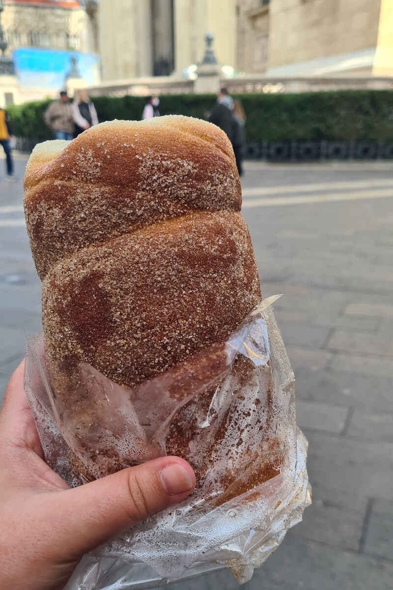 Veganer Chimneycake mit Zimtzucker