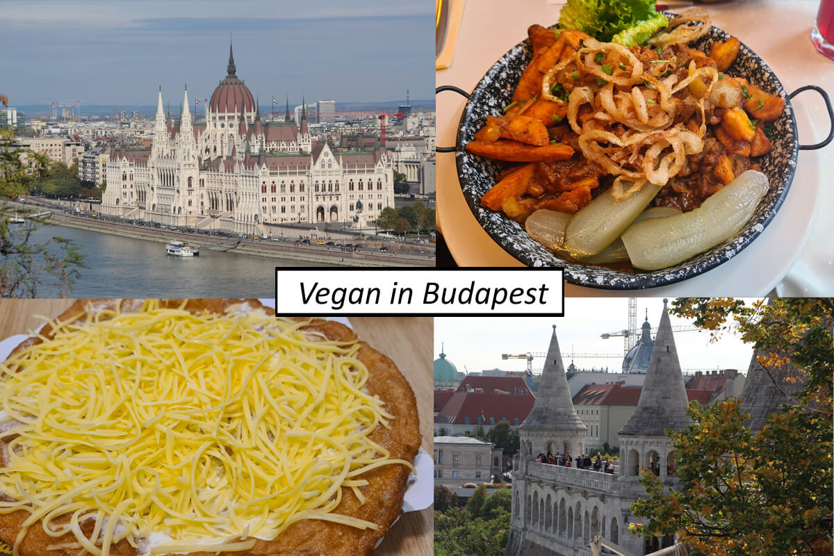 Vegan in Budapest Titelbild mit Collage und Schriftzug