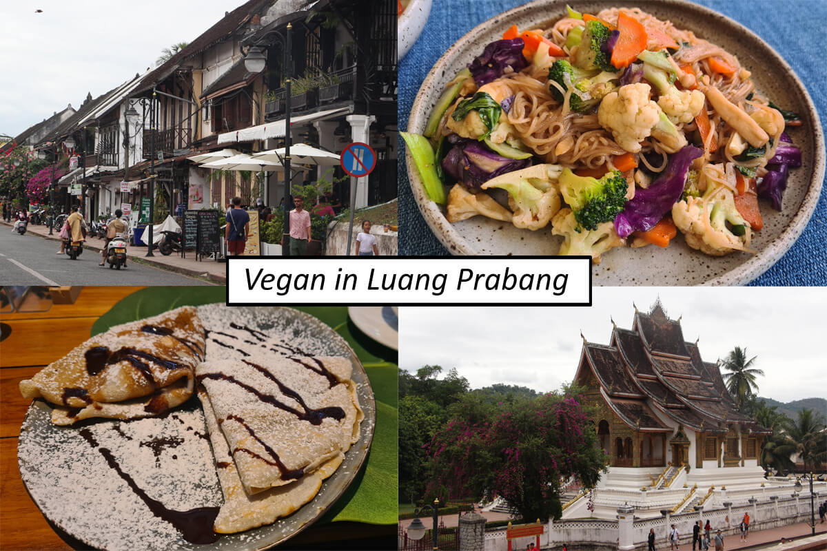 Vegan in Luang Prabang, Titelbild mit Collage und Schriftzug
