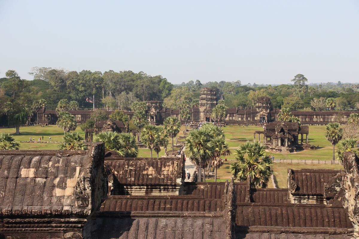 Blick über Angkor Wat vom Tempelberg