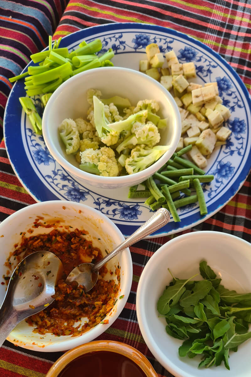 Zutaten für unsere veganen Gerichte beim Kochkurs