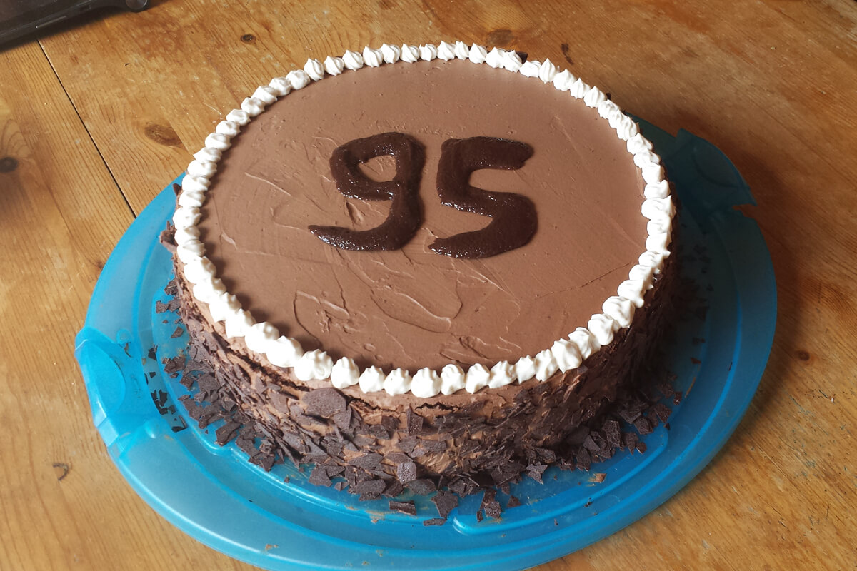 vegane Schokotorte zum 95. Geburtstag