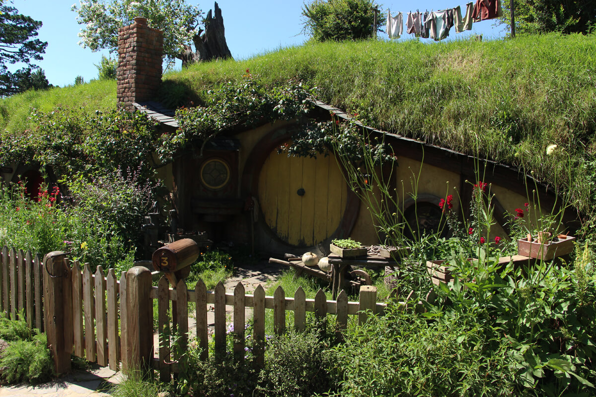 Das Haus von Sam Gamdschie im Hobbiton Movie Set