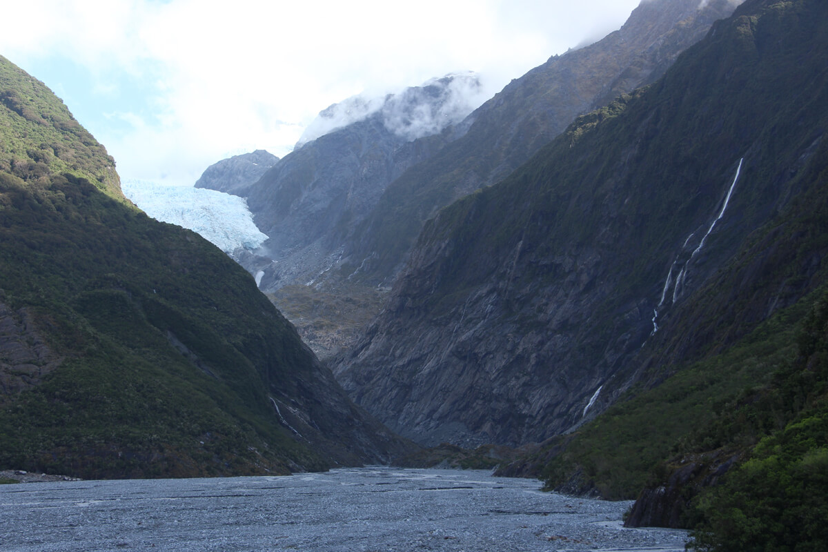 Aussicht auf dem Franz Josef Gletscher vom Viewpoint