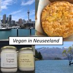 Vegan in Neuseeland: Tipps für Restaurants und Selbstversorger Vegan in Neuseeland, Titelbild mit Collage und Schriftzug